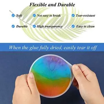 DIY Round Coaster Mold Big Silicone Coaster Mold Epoxy Resin Coaster Molds Silicone Resin Casting Molds for Casting with Resin, Cement, 3.93 inches/ 10 cm in Diameter