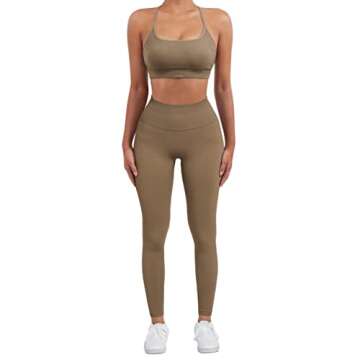 SUUKSESS Seamless 2 Piece Workout Set for Women