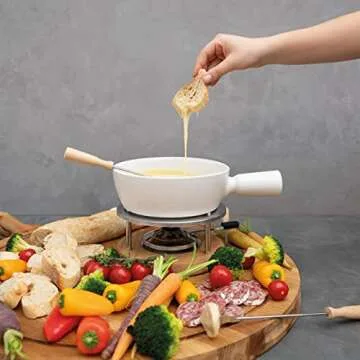 Boska Fondue Set Bianco - for 875 Grams of Melted Cheese - 1,3 L