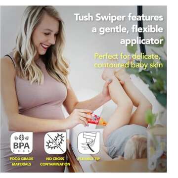 Eli & Ali Tush Swiper - Diaper Rash Cream & Butt Paste Applicator - Universal Fit for Most Diaper Creams | Mess-Free & Hygienic Alternative to Cream Spatula - Carry Less Baby Gear - Orange, 1 Pack