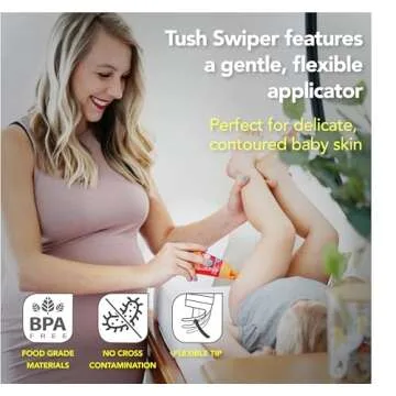 Eli & Ali Tush Swiper - Diaper Rash Cream & Butt Paste Applicator - Universal Fit for Most Diaper Creams | Mess-Free & Hygienic Alternative to Cream Spatula - Carry Less Baby Gear - Orange, 1 Pack