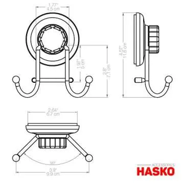 HASKO accessories - Powerful Vacuum Suction Cup Hooks Holder for Towel, Robe and Loofah - Stainless Steel Hook for Bathroom and Kitchen (Chrome)