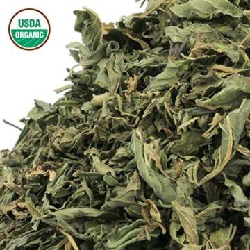 Peppermint Tea 1LB (16Oz) 100% CERTIFIED Organic Peppermint Loose Leaf (Whole Leaf) Leaf Peppermint Herbal Tea (Mentha piperita), Bulk 1 lb. stand-up BPA-free Bulk Resealable Bags from U.S. Wellness