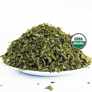 Peppermint Tea 1LB (16Oz) 100% CERTIFIED Organic Peppermint Loose Leaf (Whole Leaf) Leaf Peppermint Herbal Tea (Mentha piperita), Bulk 1 lb. stand-up BPA-free Bulk Resealable Bags from U.S. Wellness