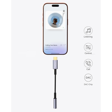 USB C to 3.5mm Headphone Jack Adapter - HiFi Audio Dongle, Type C to Aux Female Cable Compatible wit...