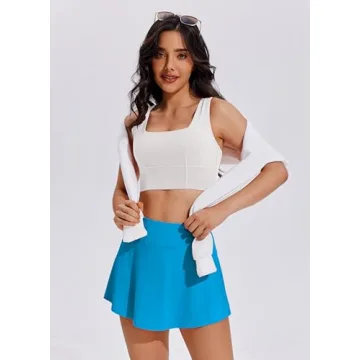 Stylish PINSPARK Skort for Women with Built-in Shorts and Pocket