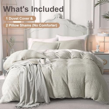 Ivellow King Duvet Cover Waffle Weave - Cotton Soft & Cozy