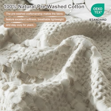 Ivellow King Duvet Cover Waffle Weave - Cotton Soft & Cozy