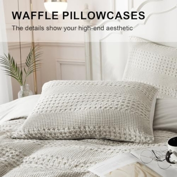 Ivellow King Duvet Cover Waffle Weave - Cotton Soft & Cozy