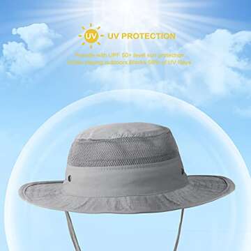 Baby Sun Hat Beach Breathable UPF 50+ UV Protection Kids Boys Girls Outdoor Summer Play Cap (Beige, S-(6-24 Months))