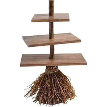 Mrisata Halloween Broom Snack Stand - 3 Tier Treat Display for Parties