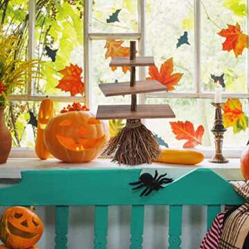 Mrisata Halloween Broom Snack Stand for Fun Parties