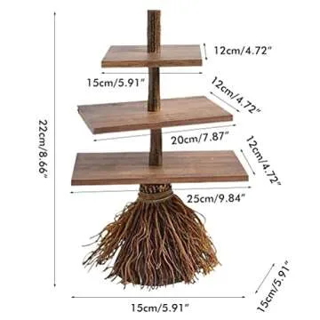 Mrisata Halloween Broom Snack Stand for Fun Parties