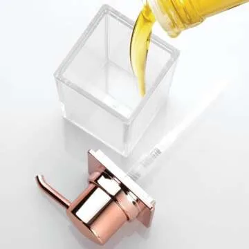 iDesign Soap Dispenser Pump, The Clarity Collection – 10oz, 2.5" x 3.75" x 6.08”, Clear & Rose Gold