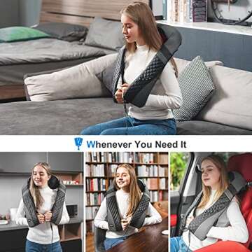 ZUUKOO HEALTH Shoulder Massager, Shiatsu Massager for Neck and Back with Heat - 3D Deep Tissue Kneading Massage Pillow - Electric Full Body Massager with Carrying Bag - Gift for Men/Women