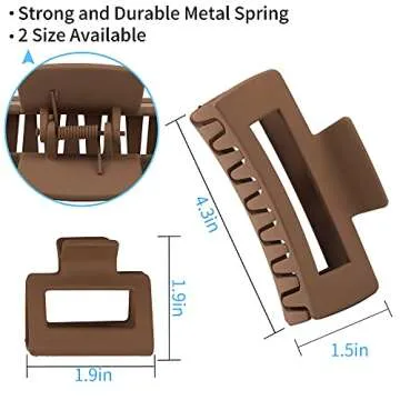 79Style Hair Clips for Women & Girls, 6Pcs Large Medium Square & Banana Claw Clips for Thick Hair, Strong Hold Hair Styling Accessories, Ocean