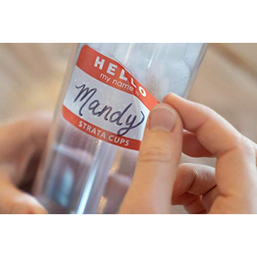 STRATA CUPS 12 Colored Skinny Clear Tumbler with Lids and Straws | 16oz Double Wall Clear Acrylic Tumblers Bulk With FREE Straw Cleaner & Name Tags! Reusable Cup With Clear Straw Tumbler