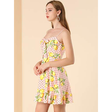 Stylish Allegra K Lemon Polka Dots Dress for Summer Fun