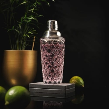 Luxury Silver Cocktail Shaker Set - Elegant 5 Piece Bar Tool Set