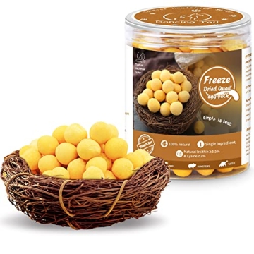 Dancing Tail Freeze Dried Cat and Dog Treats, Limited Ingredient Quail Egg Yolk Healthy Tasty Snacks...