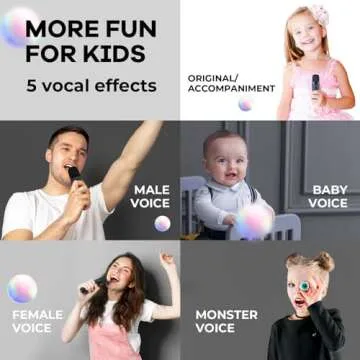 YLL Mini Karaoke Machine for Kids, Portable Bluetooth Speaker with Wireless Microphone, Christmas Birthday Toys Gifts for Boys 3 4 5 6 7 8 9 10 11 12 + Party Family School(Black 1 Mic)