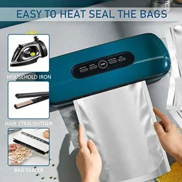 100pcs Mylar Bags 1 QUART - Thick 9.4 Mil - 7"x10" Airtight Vacuum Sealing Sealable Mylar Bags for Long Term Food Storage, Odor Free Heat Resistant - Light and Moisture Proof Fresh Saver Packs