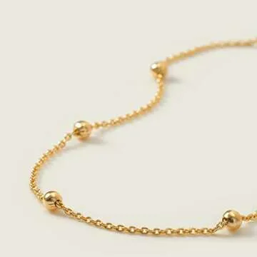 MEVECCO Anklet for Women Gold Ball Bead Chain Station 14K Gold Plated Dainty Boho Beach Summer Simple Foot Jewelry Ankle Bracelet