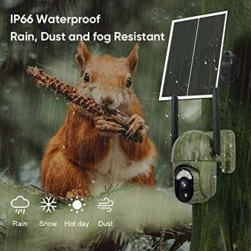 Cellular Trail Camera Wireless Outdoor, Solar Trail Camera with 2K Night Vision, PTZ Hunting Game Camera Included 4G LTE SIM Card (Verizon/T&T/T-Mobile) for Wildlife Monitoring or Property Security