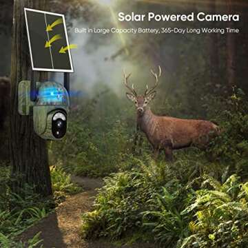 Cellular Trail Camera Wireless Outdoor, Solar Trail Camera with 2K Night Vision, PTZ Hunting Game Camera Included 4G LTE SIM Card (Verizon/T&T/T-Mobile) for Wildlife Monitoring or Property Security