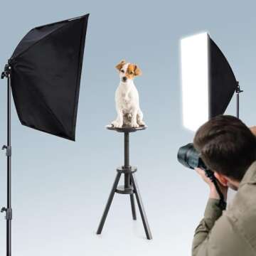 Aqirui Softbox Lighting Kit Photography Studio Light with 2 x 85W 5500K E27 Bulbs 2 x 20"x 28" Refle...