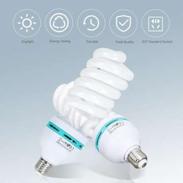 Aqirui Softbox Lighting Kit Photography Studio Light with 2 x 85W 5500K E27 Bulbs 2 x 20"x 28" Reflector Photo Equipment for YouTube Filming Product Portraits and Video