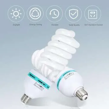 Aqirui Softbox Lighting Kit Photography Studio Light with 2 x 85W 5500K E27 Bulbs 2 x 20"x 28" Reflector Photo Equipment for YouTube Filming Product Portraits and Video