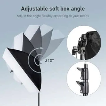 Aqirui Softbox Lighting Kit Photography Studio Light with 2 x 85W 5500K E27 Bulbs 2 x 20"x 28" Reflector Photo Equipment for YouTube Filming Product Portraits and Video