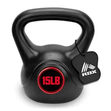 RBX Cement Kettlebell with Shock-Proof Plastic Coating - Kettlebell Sets for Home Gym and CrossFit T...