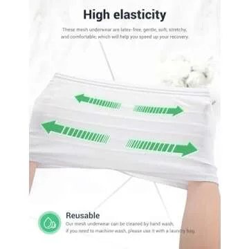 Mesh Postpartum Underwear 3 Pack High Waist Reusable Post Bay C-Section Recovery Maternity Panties for Women Washable Mesh Panties (XL)