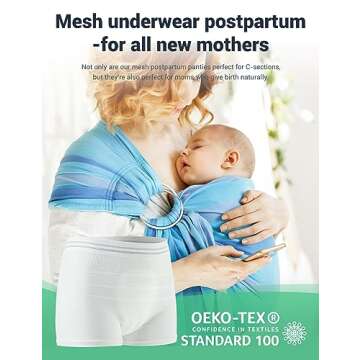Mesh Postpartum Underwear 3 Pack High Waist Reusable Post Bay C-Section Recovery Maternity Panties for Women Washable Mesh Panties (XL)