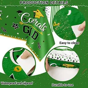 SCIONE Graduation Party Decorations Tablecloths Class of 2023, 3 Pcs Tablecover Graduation Party Supplies, 54"x108" Plastic Disposable Congrats Grad Table Clothes Decor for 2023