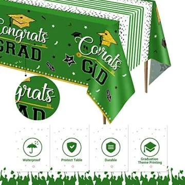 SCIONE Graduation Party Decorations Tablecloths Class of 2023, 3 Pcs Tablecover Graduation Party Supplies, 54"x108" Plastic Disposable Congrats Grad Table Clothes Decor for 2023
