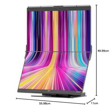 Mobile Pixels Geminos T (2 x 24 inch) Dual Stacked Touchscreen with All-inclusive Workstation, 65W USB-C Charging Computer Monitor, 1080P Webcam&Speakers, USB-A/USB-C/HDMI, Ergo Design (2 Monitors)