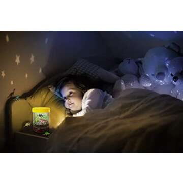 Dino World Terrarium Kit for Kids - LED Light in Lid Dinosaur Easter Toys for Boys &, Girls Age 3, 4, 5, 6, 7, 8+ Year Old Boy Gifts - Toy Dinosaurs Garden - STEM Science Gardening Kits