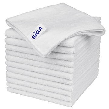 MR.SIGA Microfiber Cleaning Cloths - All-Purpose, Streak-Free Towels, 12 Pack