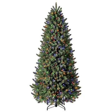 Evergreen Classics 7.5 ft Pre-Lit Vermont Spruce Quick Set Artificial Christmas Tree, Remote-Control...
