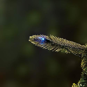 Evergreen Classics 7.5 ft Pre-Lit Vermont Spruce Quick Set Artificial Christmas Tree, Remote-Controlled Color-Changing LED Lights