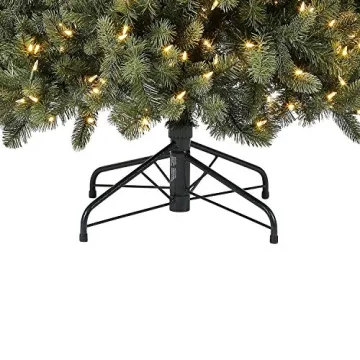 Evergreen Classics 7.5 ft Pre-Lit Vermont Spruce Quick Set Artificial Christmas Tree, Remote-Controlled Color-Changing LED Lights