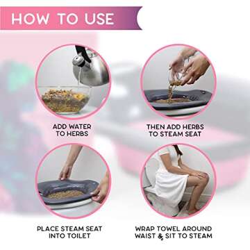 Collapsible Steam Seat with All Natural Yoni Herbs, Sitz Bath Seat - Soothes Hemorrhoids, Supports P...