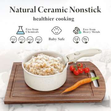 BAZOVA 11 Piece Non Stick Ceramic Cookware Set with Handles