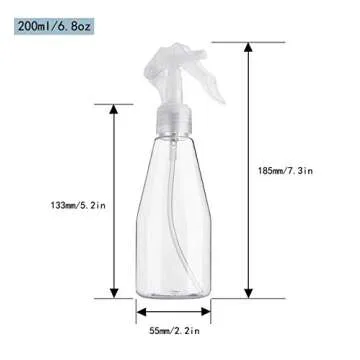 dedoot Clear Spray Bottle for Hair, Plant Mister Spray Bottle, 2 Pack Empty Small 7oz Plastic Refillable Trigger Sprayer, Leak Proof Spray Bottles for Cleaning Solutions, Hair Care, Essential Oils