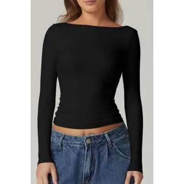 Stylish QINSEN Open Back Top for Women