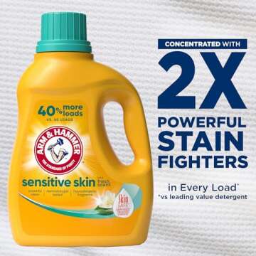 Arm & Hammer Sensitive Skin Plus Fresh Scent, 105 Loads Liquid Laundry Detergent, 105 Fl oz