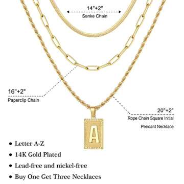 Layered Initial Necklaces - Elegant 14K Gold Jewelry